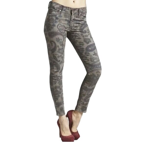 NWT‎ Citizens of Humanity Jeans The Thompson Paisley Corduroy Skinny Sz 2 - Picture 1 of 9